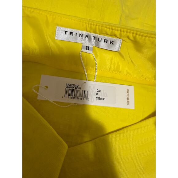 Trina Turk Bright Yellow Camden Skirt - Pencil - Mini - Size 8 - NWT - $228 MSRP - Picture 2 of 7